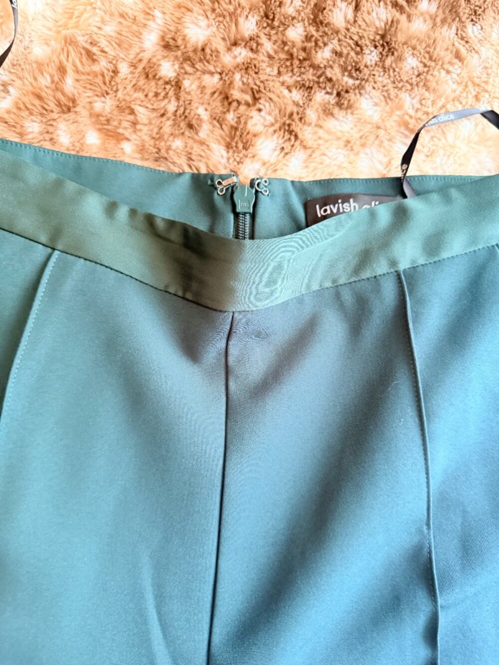 US 8 Lavish Alice Emerald Green Satin Mix Halter Neck Blazer Trouser Set - Picture 9 of 9